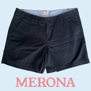 Merona Cotton Black Midrise Shorts Pockets 4.5” Inseam Size 4